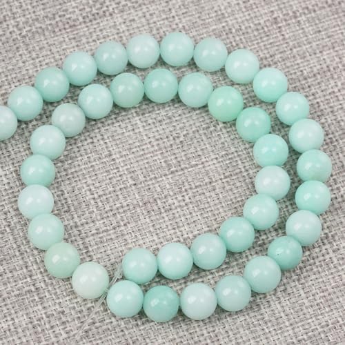 120PCS 6MM Natural Stone Amazonite Chalcedony Loose Beads for Jewelry Making DIY Bracelet Necklace 2 Strands - color: Amazonite Chalcedony, size: 6mm (2 strands)