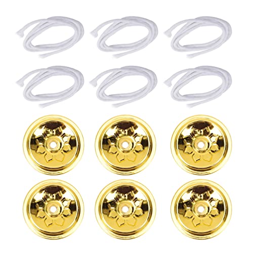 COHEALI Oil Lamp Wick Holder Set 6 Wick Holders with Cotton Wicks Alcohol Lamp Replacement Parts for Candle Making Kerosene Oil Light Indoor Use
