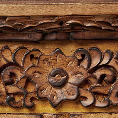 Tribe Azure Fair Trade Small Altar Table, Meditation Table Altar, Small Puja Table, Meditation Altar Wood Wiccan Buddhist, Tea Japanese, Low Side Dragon (Small) - size: Small Dragon