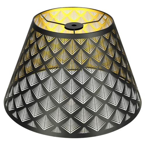 Small Lamp Shades Metal Lamp Shades With Etched Hollow Arrow Pattern - color: Black Arrow