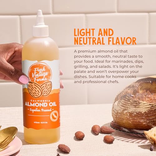 Fresh Vintage Farms Expeller Pressed Almond Cooking Oil - 16 Fl Oz, Pack 1 - size: Pack of 1