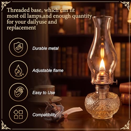 Hortsun 3 Pcs Oil Lamp Burner Parts #2 Brass 1 3/16" Screw,Copper Color - color: Copper Color