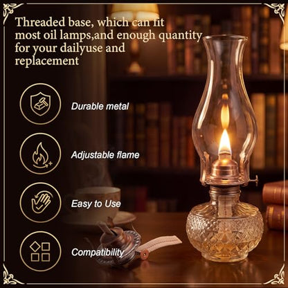 Hortsun 3 Pcs Oil Lamp Burner Parts #2 Brass 1 3/16" Screw,Copper Color - color: Copper Color