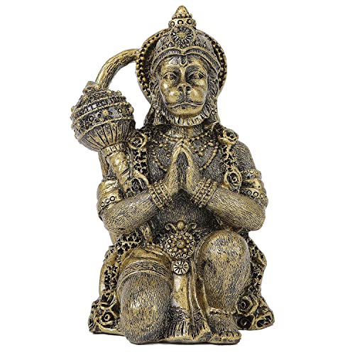 Hindu God Lord Flying-Hanuman Statue - Hanuman Mythological Figurine - color: Bronze