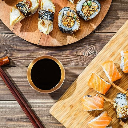 10 Pack 3.3inch Stainless Steel Sauce Dishes Mini Individual Saucers Bowl Round Seasoning Dishes Sushi Dipping Bowl Appetizer Plates, Champagne Gold - color: Champagne Gold x 10