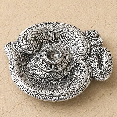 LoveNspire Om Symbol Aluminum Incense Stick Holder for Temple, Pooja & Meditation Room – Traditional Indian Mess-Free Ash Catcher Plate for Home Decor & Spiritual Gift - color: Om Symbol