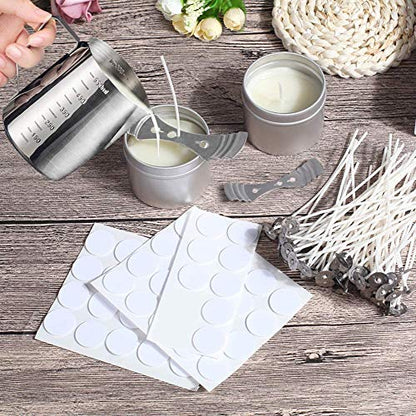 DINGPAI 20pcs Candle Wick Holder & 180 Stickers, Candle Making Supplies - size: 20pcs holders 180pcs stickers