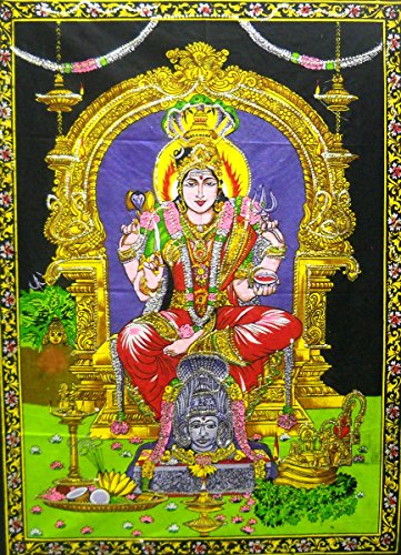 Mariamman Batik religious Wall Hanging Painting : Size 43"x30" Inches - color: Mariamman