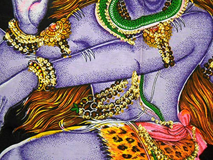Dancing Shiva/Nataraja sequins Cotton Wall Hanging Yoga Painting : Size 43"x30" Inches - color: Dancing Shiva