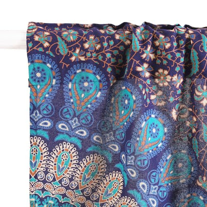 Popular Handicrafts Indian Hippie Bohemian Beautiful Elephant Mandala Curtain Panels Blue Tarquiose - color: Blue Tarquiose, size: 18"W x 32"L (Pack of 2)