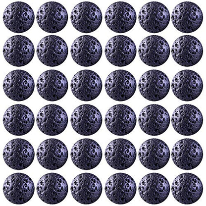 Natural Stone Beads 100pcs 6mm Black Lava Round Genuine Stone Beading Loose Gemstone Hole 1mm DIY Beads for Essential Oil Yoga Bracelet Necklace Earrings Jewelry Making (Black Lava Stone Beads,6mm) - color: Black Lava Stone Beads, size: 6mm