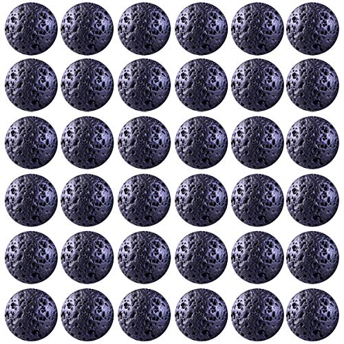 Natural Stone Beads 100pcs 6mm Black Lava Round Genuine Stone Beading Loose Gemstone Hole 1mm DIY Beads for Essential Oil Yoga Bracelet Necklace Earrings Jewelry Making (Black Lava Stone Beads,6mm) - color: Black Lava Stone Beads, size: 6mm
