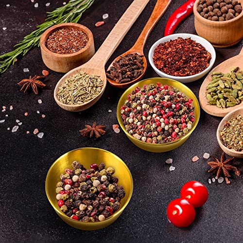 10 Pack 3.3inch Stainless Steel Sauce Dishes Mini Individual Saucers Bowl Round Seasoning Dishes Sushi Dipping Bowl Appetizer Plates, Golden - color: Golden x 10