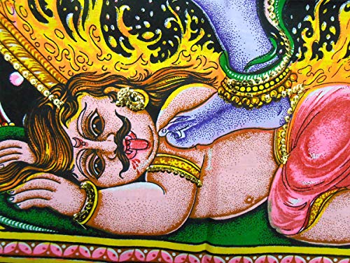 Dancing Shiva/Nataraja sequins Cotton Wall Hanging Yoga Painting : Size 43"x30" Inches - color: Dancing Shiva