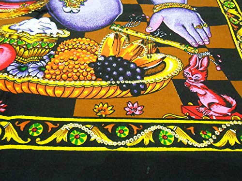 Ladoo Gopal Cotton sequin sitara batik Wall Hanging Painting : Size 43"x30" Inches - color: Laddoo Gopal - Bal Krishna
