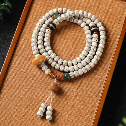 8mm 108 Mala Beads Bracelet for Men Natural Wooden/Bodhi Bead Necklace as Buddhist Meditation Prayer Beads - style: Bodhi Beads with Buddha Head