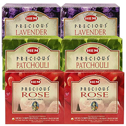 Lavender Patchouli Rose Incense Cones & Holder Bundle Variety Pack from Hem Trumiri Insense Insence - color: Lavender & Patchouli & Rose
