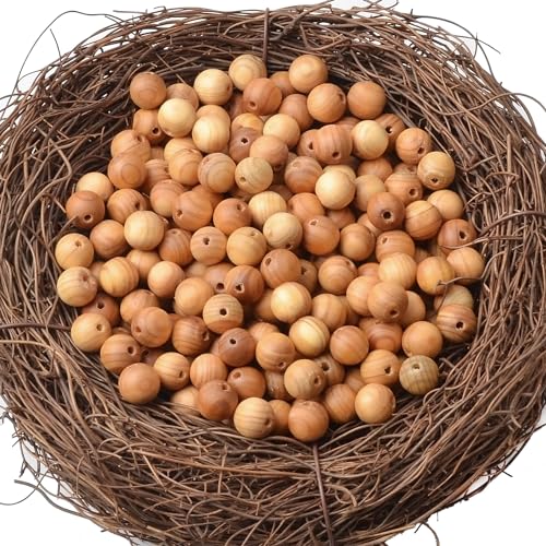 8mm Massive Beads Natural Wooden Round Loose Beads Jewelry Making with Thread 200 PCS(Thuja Wood, 8mm) - color: Thuja Wood, size: 8mm