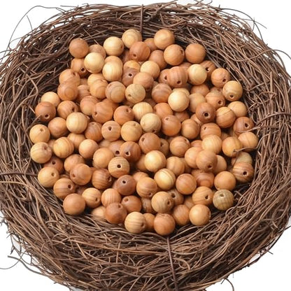 8mm Massive Beads Natural Wooden Round Loose Beads Jewelry Making with Thread 200 PCS(Thuja Wood, 8mm) - color: Thuja Wood, size: 8mm