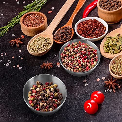 10 Pack 3.3inch Stainless Steel Sauce Dishes Mini Individual Saucers Bowl Round Seasoning Dishes Sushi Dipping Bowl Appetizer Plates, Sliver - color: Sliver x 10