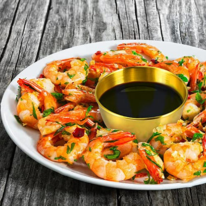 10 Pack 3.3inch Stainless Steel Sauce Dishes Mini Individual Saucers Bowl Round Seasoning Dishes Sushi Dipping Bowl Appetizer Plates, Golden - color: Golden x 10