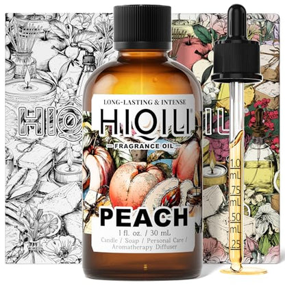 HIQILI Peach Fragrance Oil for Home Diffuser, Body Spray - 1 Fl Oz - size: 1 Fl Oz (Pack of 1)
