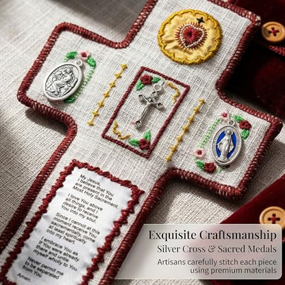 Catholic Pocket Prayer Quilts with Crosses, 3 Pack, 2 x 2 Inch