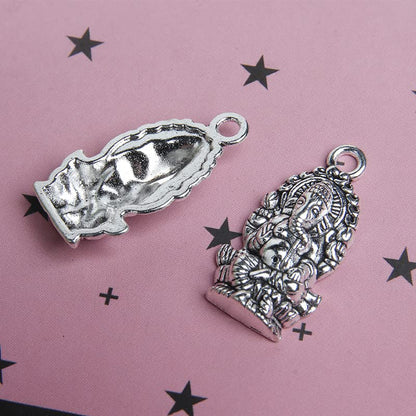Wixine 60Pcs Ganesha Charms Ganesha Pendants Antiqued Silver Tone 14 x 27 mm Making DIY Handmade Accessories Craft