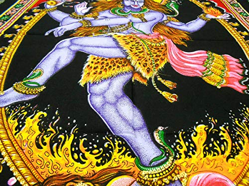 Dancing Shiva/Nataraja sequins Cotton Wall Hanging Yoga Painting : Size 43"x30" Inches - color: Dancing Shiva