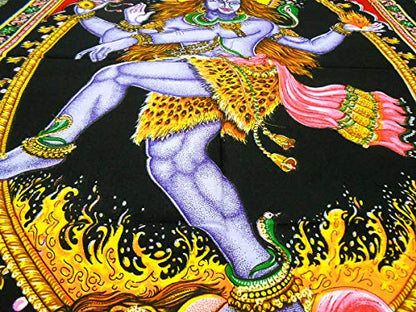 Dancing Shiva/Nataraja sequins Cotton Wall Hanging Yoga Painting : Size 43"x30" Inches - color: Dancing Shiva