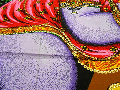 Ladoo Gopal Cotton sequin sitara batik Wall Hanging Painting : Size 43"x30" Inches - color: Laddoo Gopal - Bal Krishna