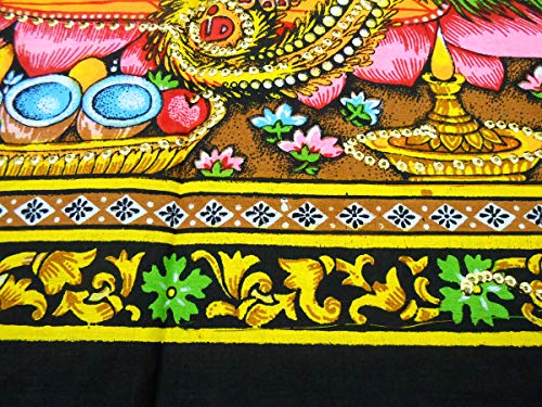 Kartikeya sequins sitara Cotton Wall Hanging Painting : Size 43"x30" Inches - color: Kartikeya