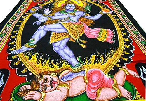 Dancing Shiva/Nataraja sequins Cotton Wall Hanging Yoga Painting : Size 43"x30" Inches - color: Dancing Shiva