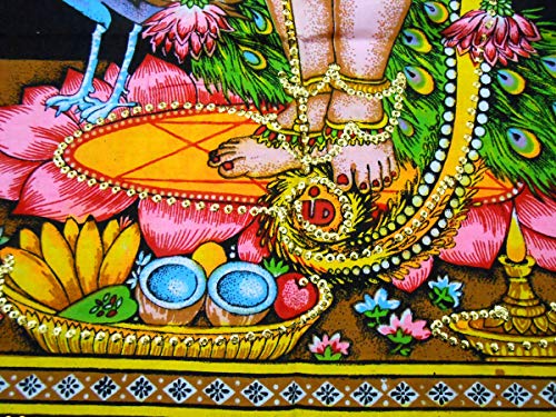 Kartikeya sequins sitara Cotton Wall Hanging Painting : Size 43"x30" Inches - color: Kartikeya
