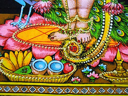 Kartikeya sequins sitara Cotton Wall Hanging Painting : Size 43"x30" Inches - color: Kartikeya