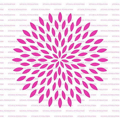 Dahlia Mandala Stencil - Large Stencils, Floor Stencil, Durable for Repeated Use in Art and Meditation Areas - size: 30"x30"