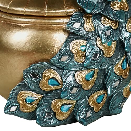 Touch of Class Poised Peacock Decorative Covered Box