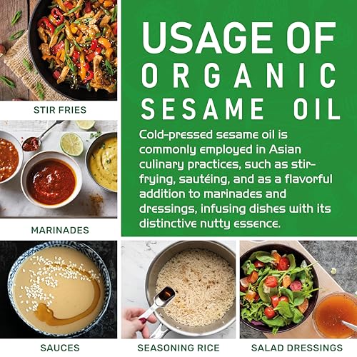 Organic Sesame Oil 3/4 Gallon Bottle - NOT TOASTED - Cold Pressed, Non-GMO, For & Skin & Cooking - 101oz / 3 liter - by Jiva Organics - size: 101 Fl Oz (Pack of 1)