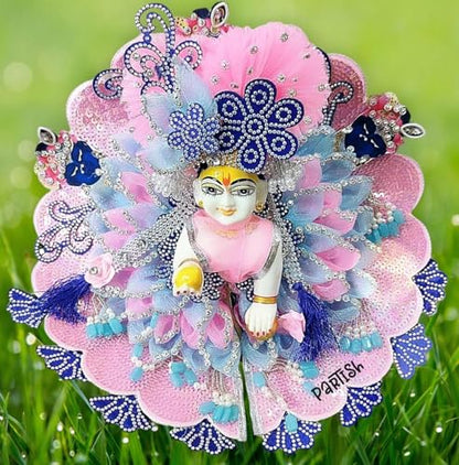 Laddu Gopal Heavy Poshak with Pagdi, Patka and Choli (R, Size 6) - size: Size 6