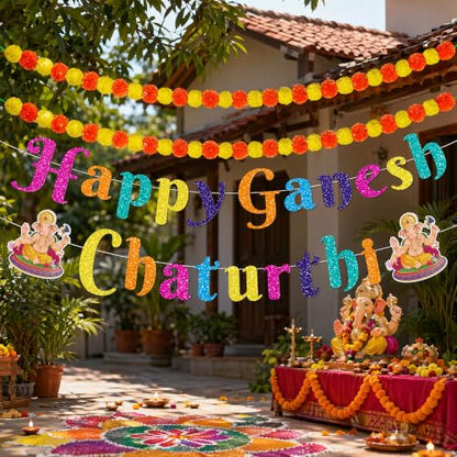 Ganesh Chaturthi Decorations, Happy Ganesh Chaturthi Banner Set - color: Ganesh Chaturthi