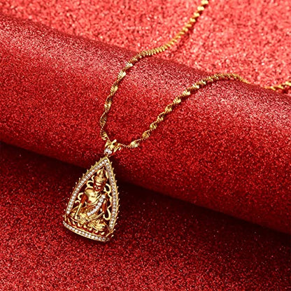Cambodian Style Garden Buddha Buddhism Pendant Necklaces Thailand Vietnam Laos Cubic Zirconia Jewelry