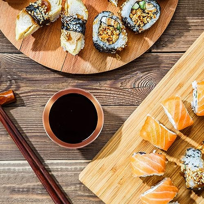 10 Pack 3.3inch Stainless Steel Sauce Dishes Mini Individual Saucers Bowl Round Seasoning Dishes Sushi Dipping Bowl Appetizer Plates, Rose Gold - color: Rose Gold x 10