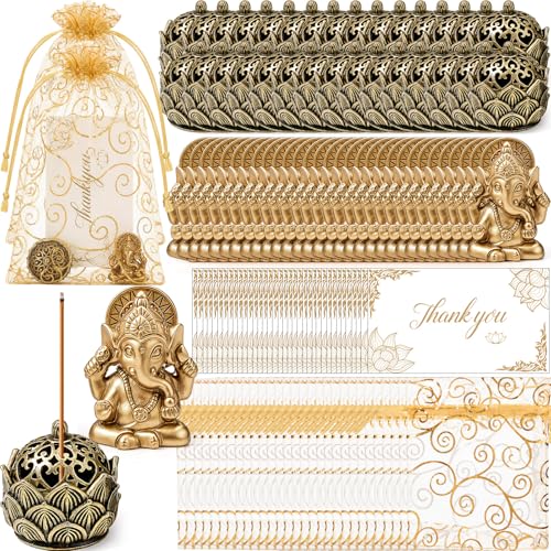 AceOrbit 30 Pack Diwali Party Favors Set, Lotus Incense Ganesha, Vintage - style: Vintage