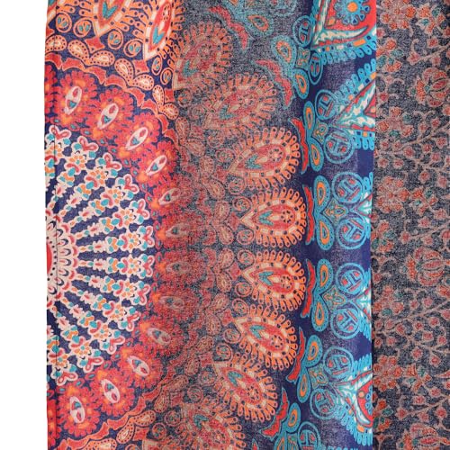 Popular Handicrafts Indian Hippie Bohemian Beautiful Peacock Mandala Curtain Panels Room Divider Blue - color: Blue Multicolor, size: 18"W x 32"L (Pack of 2)