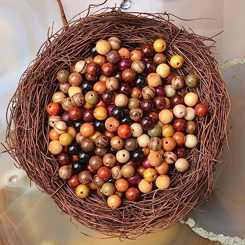 8mm Natural Mixed Wooden Round Loose Beads Jewelry Making KIT with Thread and Needles 720 PCS(12 Wooden, 8mm) - color: 12-Wooden, size: 8mm