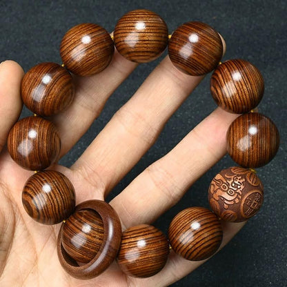 Prayer Bead bracelet Mala Beaded Bracelets for Men Women 12/15MM … - color: 20mm 12 Beads Black Rosewood with Circular Ring