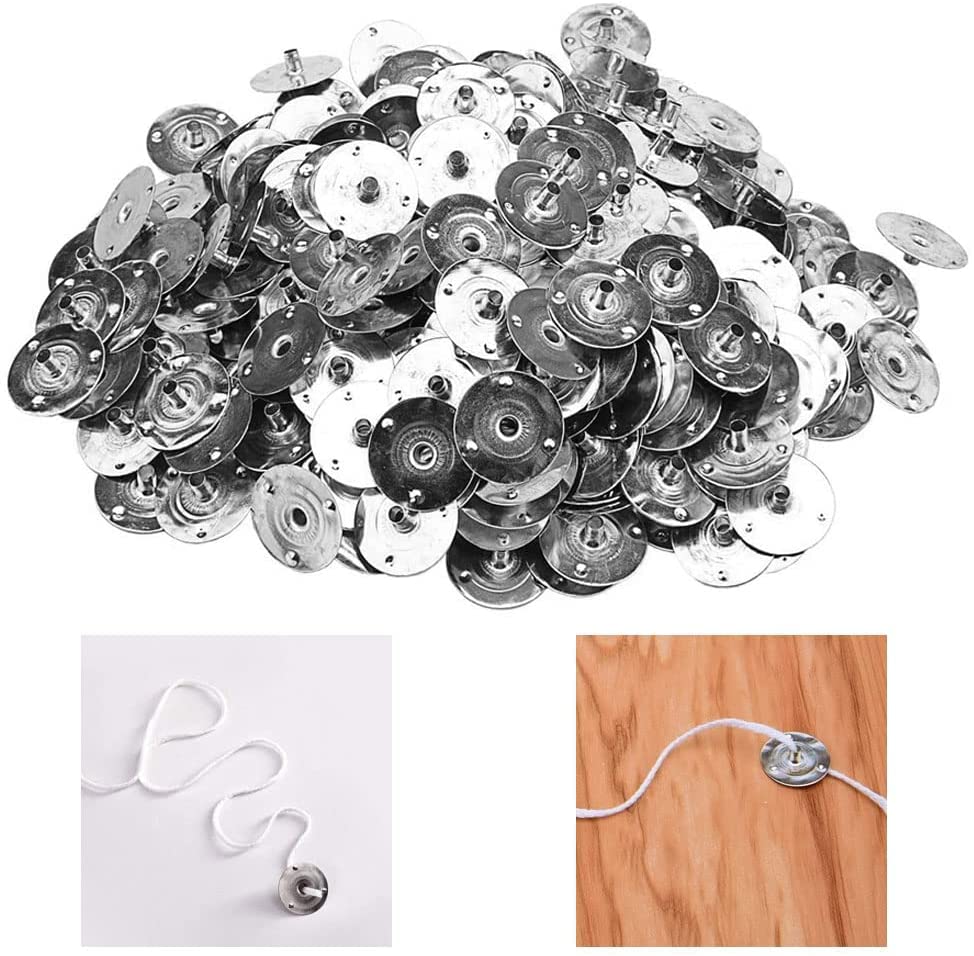 200pcs/20mm Candle Wick Tabs Metal,Metal Candle Wick Sustainer Tabs,Wick Base for Candle Making - size: 200PCS/20mm