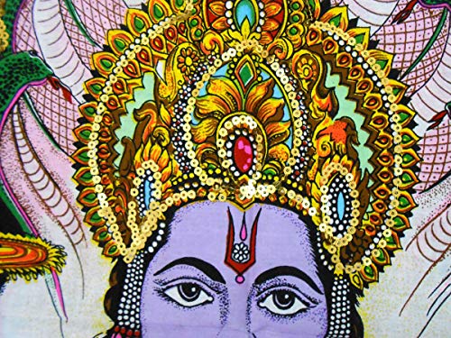 Panchdev : Lord Vishnu, Shiva, Brahma, Krishna, Rama Wall Painting religious yoga : Size 43"x30" Inches - color: Panchdev