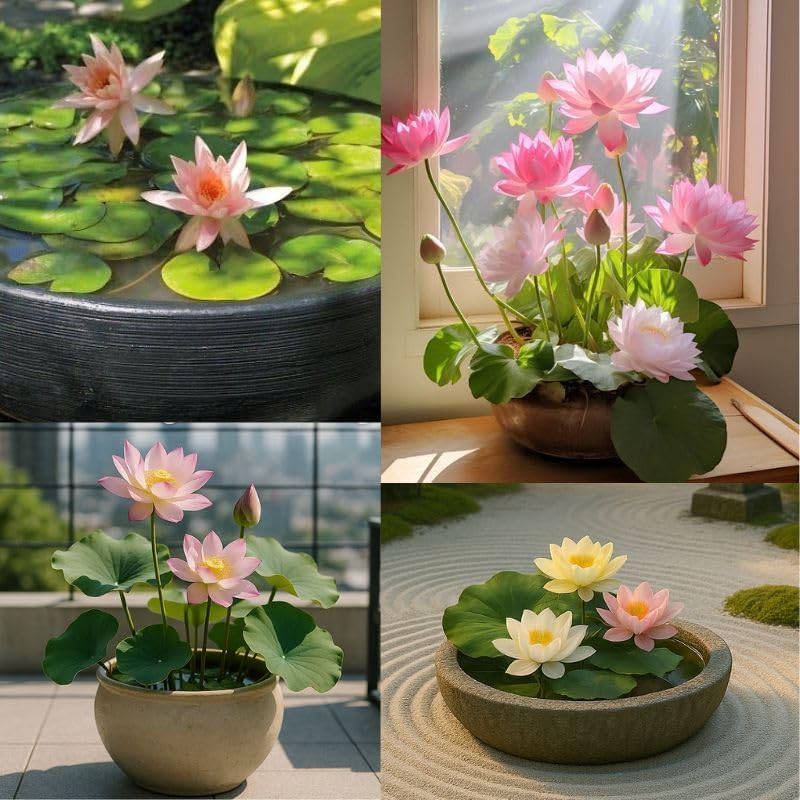 300pcs Lotus Seeds, 15 Unique Bonsai Bowl Varieties for Ponds & Gardens