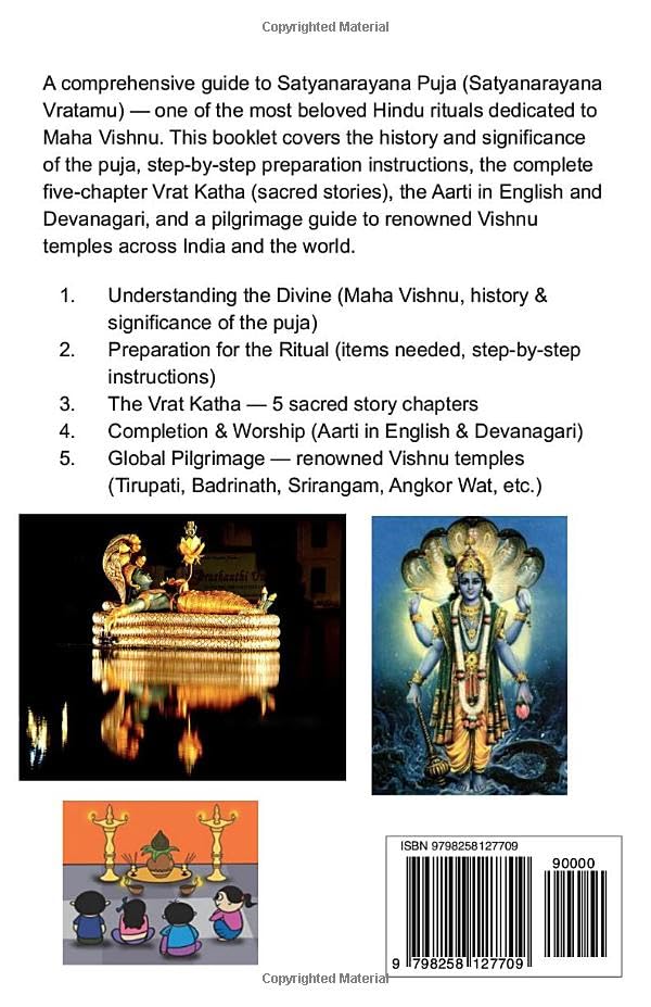 Satyanarayana Puja — A Complete Booklet: History, Ritual, Vrat Katha, Aarti & Vishnu Temples: Booklet. Hindu religious observance and ritual